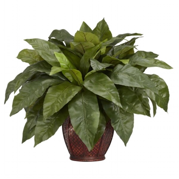 Nearly Natural Birdsnest Fern with Decorative Vase Silk Plant 6659 - main